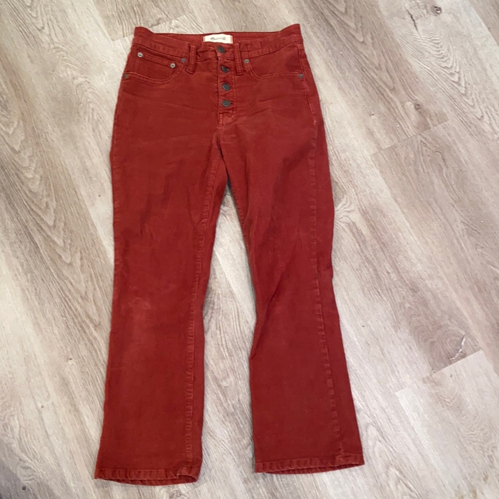 Madewell Orange Rust Corduroy Cali Demi Boot Pants